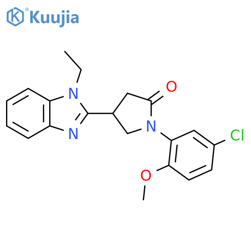 1-(5-chloro-2-methoxyphenyl)-4-(1-ethyl-1H-1,3-benzodiazol-2-yl)pyrrolidin-2-one structure
