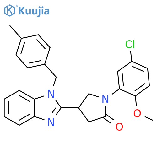 1-(5-chloro-2-methoxyphenyl)-4-{1-(4-methylphenyl)methyl-1H-1,3-benzodiazol-2-yl}pyrrolidin-2-one structure