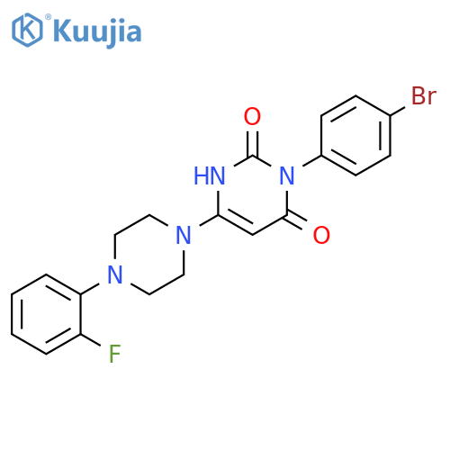 3-(4-bromophenyl)-6-4-(2-fluorophenyl)piperazin-1-yl-1,2,3,4-tetrahydropyrimidine-2,4-dione structure