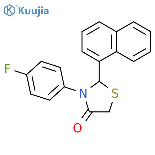 4-THIAZOLIDINONE, 3-(4-FLUOROPHENYL)-2-(1-NAPHTHALENYL)- structure