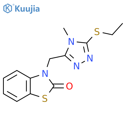 3-{5-(ethylsulfanyl)-4-methyl-4H-1,2,4-triazol-3-ylmethyl}-2,3-dihydro-1,3-benzothiazol-2-one structure
