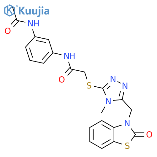 N-(3-acetamidophenyl)-2-({4-methyl-5-(2-oxo-2,3-dihydro-1,3-benzothiazol-3-yl)methyl-4H-1,2,4-triazol-3-yl}sulfanyl)acetamide structure