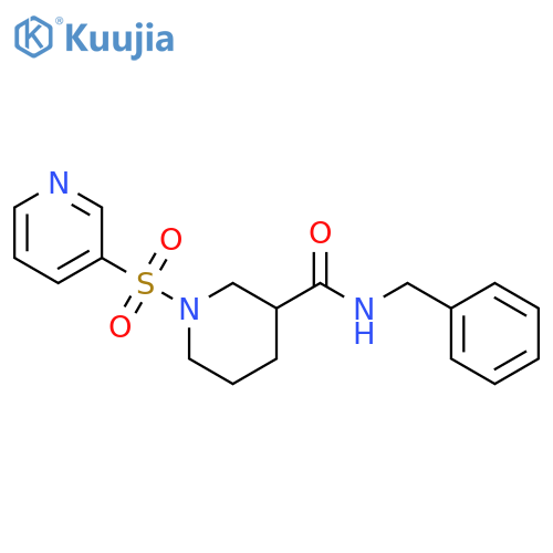 3-Piperidinecarboxamide, N-(phenylmethyl)-1-(3-pyridinylsulfonyl)- structure