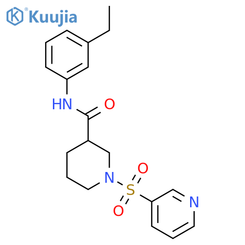 3-Piperidinecarboxamide, N-(3-ethylphenyl)-1-(3-pyridinylsulfonyl)- structure