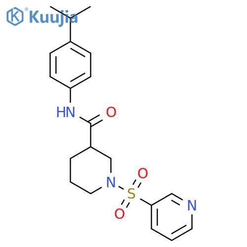 3-Piperidinecarboxamide,N-[4-(1-methylethyl)phenyl]-1-(3-pyridinylsulfonyl)- structure