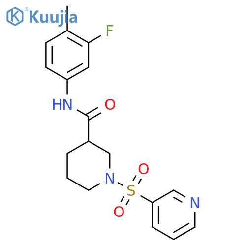 3-Piperidinecarboxamide,N-(3-fluoro-4-methylphenyl)-1-(3-pyridinylsulfonyl)- structure