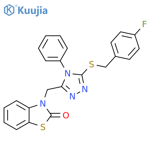 3-(5-{(4-fluorophenyl)methylsulfanyl}-4-phenyl-4H-1,2,4-triazol-3-yl)methyl-2,3-dihydro-1,3-benzothiazol-2-one structure