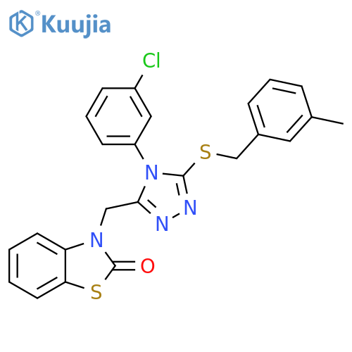 3-{4-(3-chlorophenyl)-5-{(3-methylphenyl)methylsulfanyl}-4H-1,2,4-triazol-3-ylmethyl}-2,3-dihydro-1,3-benzothiazol-2-one structure
