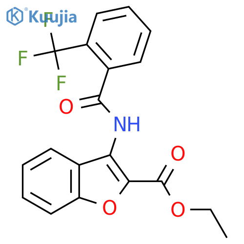 ethyl 3-2-(trifluoromethyl)benzamido-1-benzofuran-2-carboxylate structure