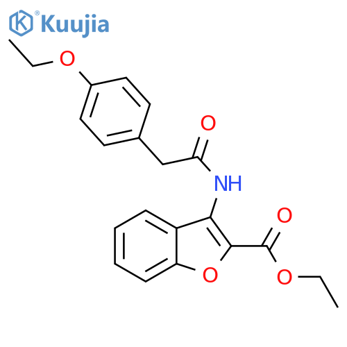 ethyl 3-2-(4-ethoxyphenyl)acetamido-1-benzofuran-2-carboxylate structure
