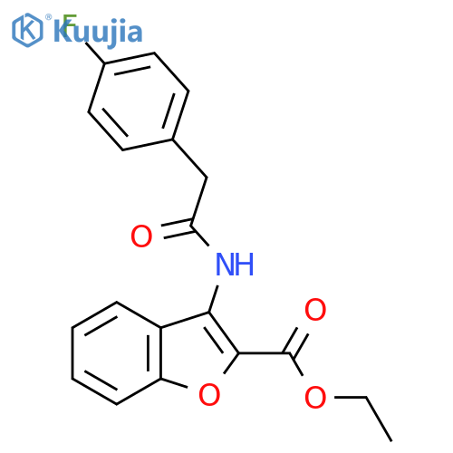 ethyl 3-2-(4-fluorophenyl)acetamido-1-benzofuran-2-carboxylate structure
