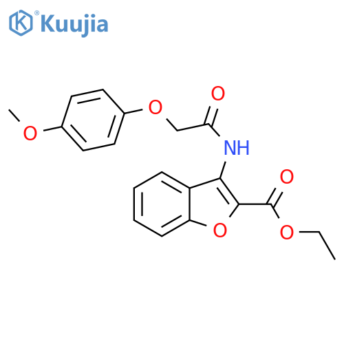 ethyl 3-[2-(4-methoxyphenoxy)acetamido]-1-benzofuran-2-carboxylate structure