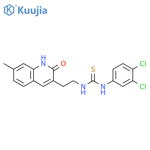 1-(3,4-dichlorophenyl)-3-2-(7-methyl-2-oxo-1,2-dihydroquinolin-3-yl)ethylthiourea structure