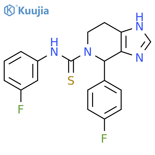 N-(3-fluorophenyl)-4-(4-fluorophenyl)-3H,4H,5H,6H,7H-imidazo4,5-cpyridine-5-carbothioamide structure