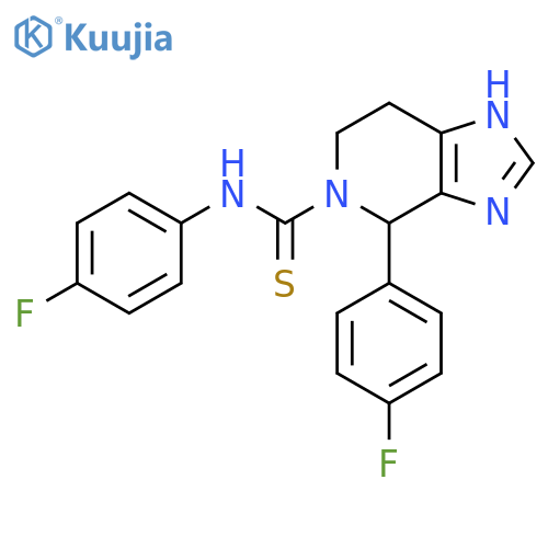 N,4-bis(4-fluorophenyl)-3H,4H,5H,6H,7H-imidazo4,5-cpyridine-5-carbothioamide structure