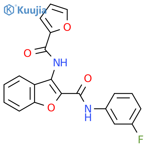 N-(3-fluorophenyl)-3-(furan-2-amido)-1-benzofuran-2-carboxamide structure
