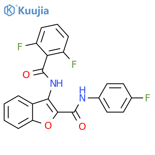 3-(2,6-difluorobenzamido)-N-(4-fluorophenyl)-1-benzofuran-2-carboxamide structure