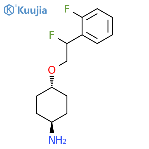 Cyclohexanamine, 4-[2-fluoro-2-(2-fluorophenyl)ethoxy]-, trans- structure