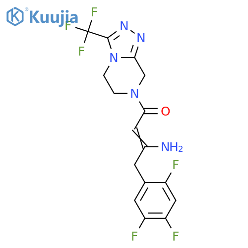 3-Amino-1-(3-(trifluoromethyl)-5,6-dihydro-[1,2,4]triazolo[4,3-a]pyrazin-7(8H)-yl)-4-(2,4,5-trifluorophenyl)but-2-en-1-one structure