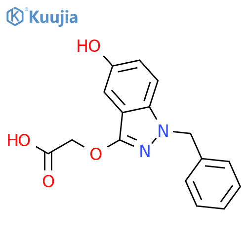 Acetic acid,2-[[5-hydroxy-1-(phenylmethyl)-1H-indazol-3-yl]oxy]- structure