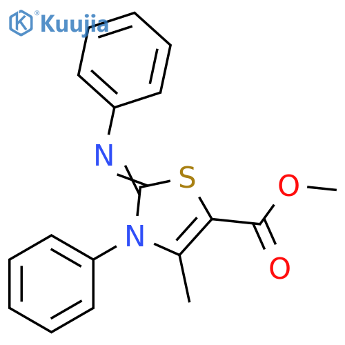 methyl (2E)-4-methyl-3-phenyl-2-(phenylimino)-2,3-dihydro-1,3-thiazole-5-carboxylate structure