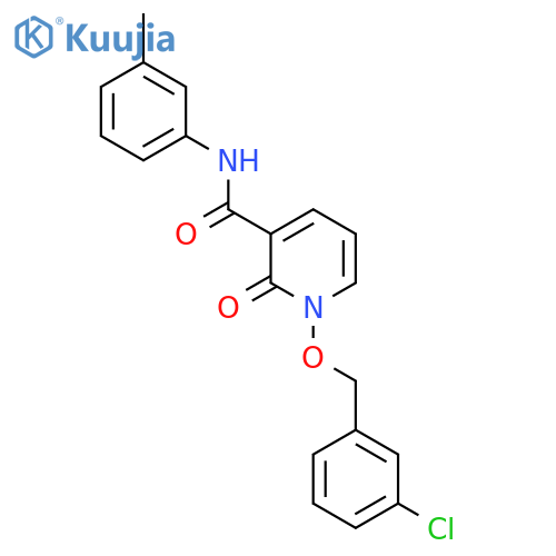 1-(3-chlorophenyl)methoxy-N-(3-methylphenyl)-2-oxo-1,2-dihydropyridine-3-carboxamide structure