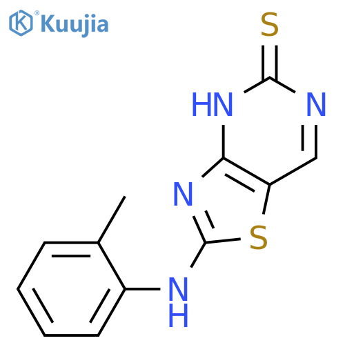 THIAZOLO[4,5-D]PYRIMIDINE-5(4H)-THIONE, 2-[(2-METHYLPHENYL)AMINO]- structure