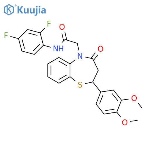 N-(2,4-difluorophenyl)-2-[2-(3,4-dimethoxyphenyl)-4-oxo-2,3,4,5-tetrahydro-1,5-benzothiazepin-5-yl]acetamide structure