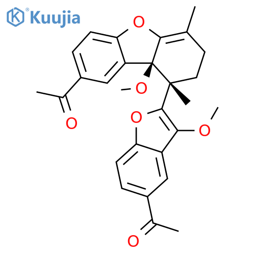 Ethanone,1-[(9R,9aS)-9-(5-acetyl-3-methoxy-2-benzofuranyl)-7,8,9,9a-tetrahydro-9a-methoxy-6,9-dimethyl-2-dibenzofuranyl]-,rel- structure