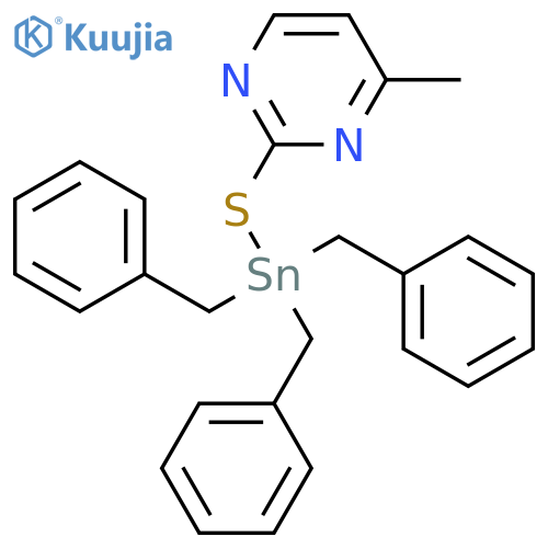 Pyrimidine, 4-methyl-2-[[tris(phenylmethyl)stannyl]thio]- structure