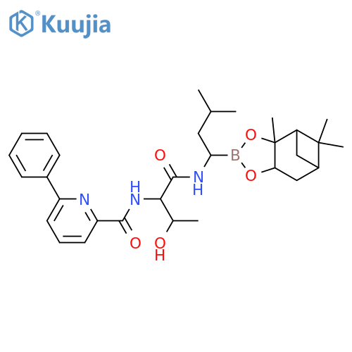 N-(1S,2R)-1-(1R)-1-(3aS,4S,6S,7aR)-Hexahydro-3a,5,5-trimethyl-4,6-methano-1,3,2-benzodioxaborol-2-yl-3-methylbutylaminocarbonyl-2-hydroxypropyl-6-phenyl-2-pyridinecarboxamide structure