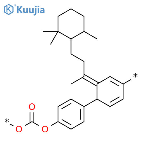 Poly[oxycarbonyloxy-1,4-phenylene[1-methyl-3-(2,2,6-trimethylcyclohexyl)propylidene]-1,4-phenylene] structure