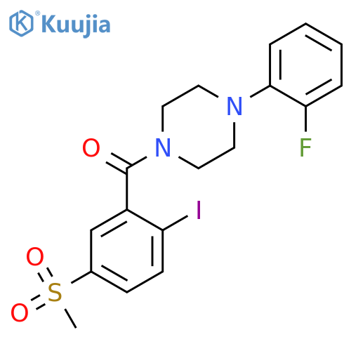 PIPERAZINE, 1-(2-FLUOROPHENYL)-4-[2-IODO-5-(METHYLSULFONYL)BENZOYL]- structure