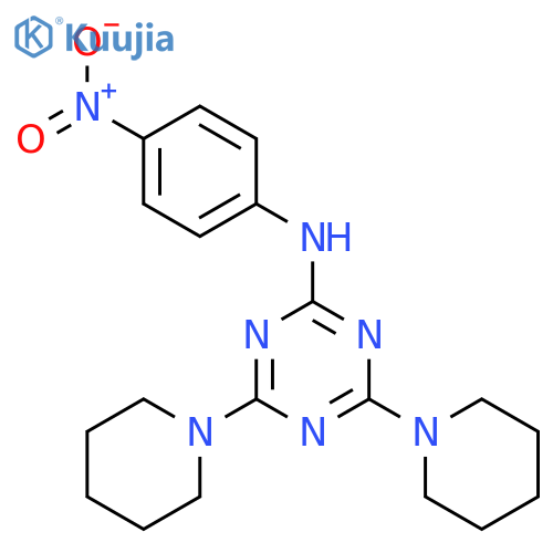 1,3,5-Triazin-2-amine, N-(4-nitrophenyl)-4,6-di-1-piperidinyl- structure