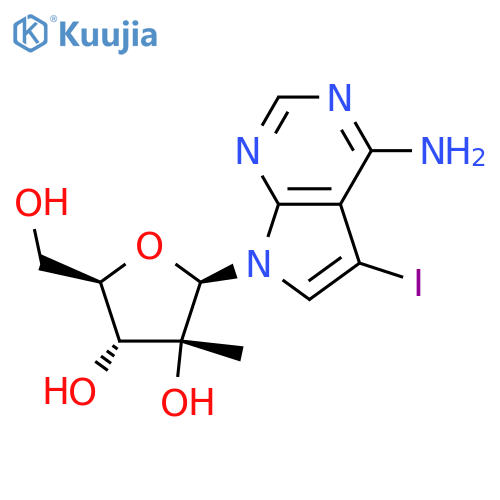 7H-Pyrrolo[2,3-d]pyrimidin-4-amine,5-iodo-7-(2-C-methyl-b-D-ribofuranosyl)- structure