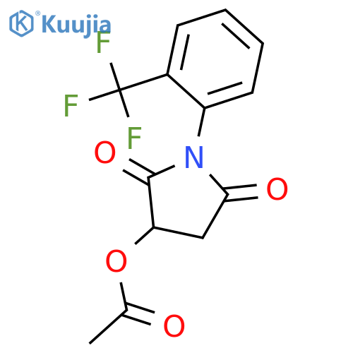 2,5-Dioxo-1-[2-(trifluoromethyl)phenyl]pyrrolidin-3-yl acetate structure