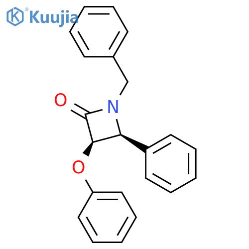 2-Azetidinone, 3-phenoxy-4-phenyl-1-(phenylmethyl)-, (3R,4S)-rel- structure