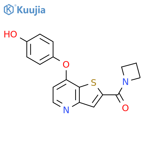 AZETIDINE, 1-[[7-(4-HYDROXYPHENOXY)THIENO[3,2-B]PYRIDIN-2-YL]CARBONYL]- structure