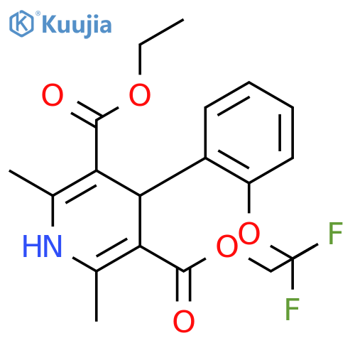 2,6-Dimethyl-3,5-diethoxycarbonyl-4-(o-difluoromethoxyphenyl)-1,4-dihy dropyridine structure