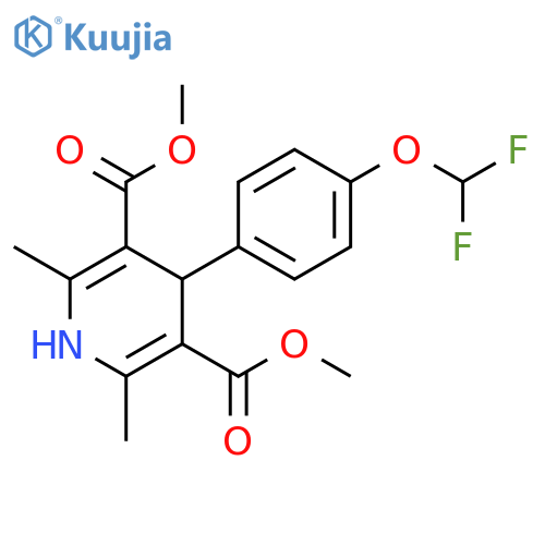 2,6-Dimethyl-3,5-dimethoxycarbonyl-4-(p-difluoromethoxyphenyl)-1,4-dih ydropyridine structure