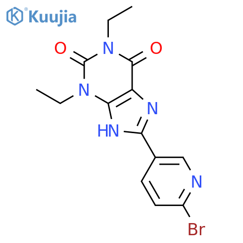 1H-Purine-2,6-dione, 8-(6-bromo-3-pyridinyl)-1,3-diethyl-3,7-dihydro- structure