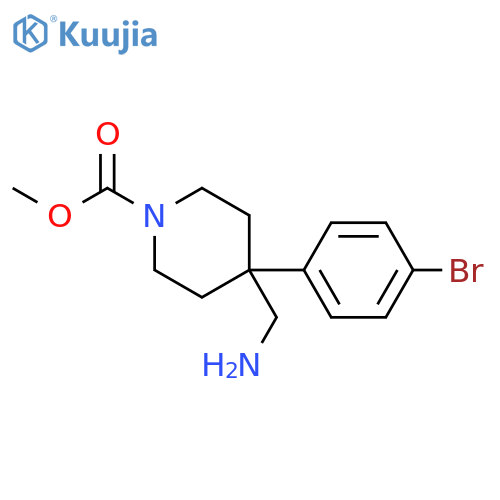tert-Butyl 4-(aminomethyl)-4-(4-fluorophenyl)-piperidine-1-carboxylate structure