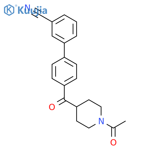 Piperidine, 1-acetyl-4-[(3'-cyano[1,1'-biphenyl]-4-yl)carbonyl]- structure
