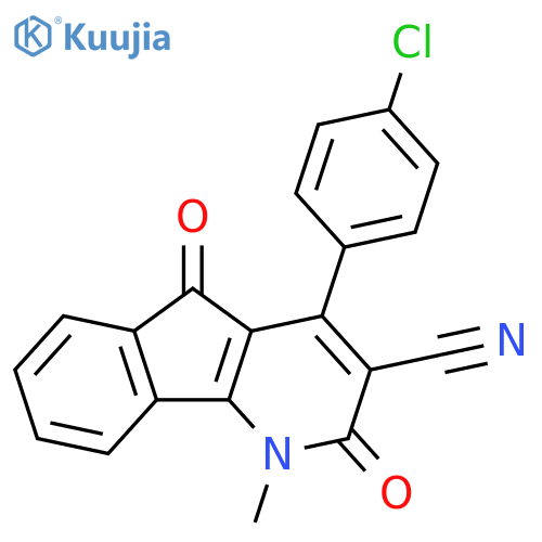 1H-Indeno[1,2-b]pyridine-3-carbonitrile,4-(4-chlorophenyl)-2,5-dihydro-1-methyl-2,5-dioxo- structure
