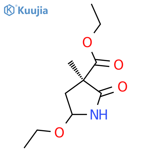 3-Pyrrolidinecarboxylicacid,5-ethoxy-3-methyl-2-oxo-,ethylester,trans-(9CI) structure