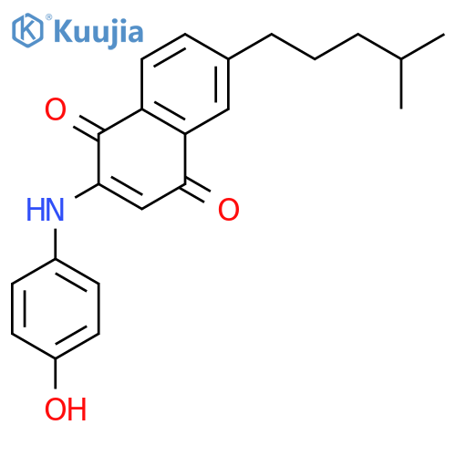 1,4-NAPHTHALENEDIONE, 2-[(4-HYDROXYPHENYL)AMINO]-6-(4-METHYLPENTYL)- structure