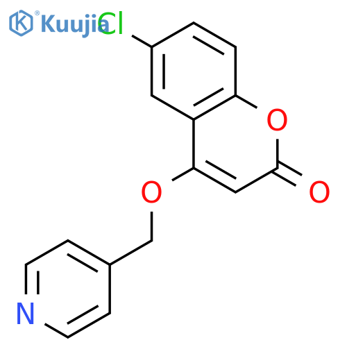 2H-1-Benzopyran-2-one, 6-chloro-4-(4-pyridinylmethoxy)- structure