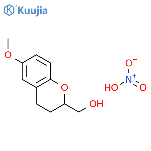 2H-1-Benzopyran-2-methanol, 3,4-dihydro-6-methoxy-, nitrate structure