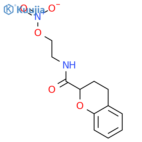 2H-1-BENZOPYRAN-2-CARBOXAMIDE, 3,4-DIHYDRO-N-[2-(NITROOXY)ETHYL]- structure