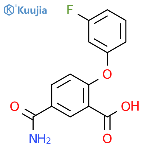 BENZOIC ACID, 5-(AMINOCARBONYL)-2-(3-FLUOROPHENOXY)- structure